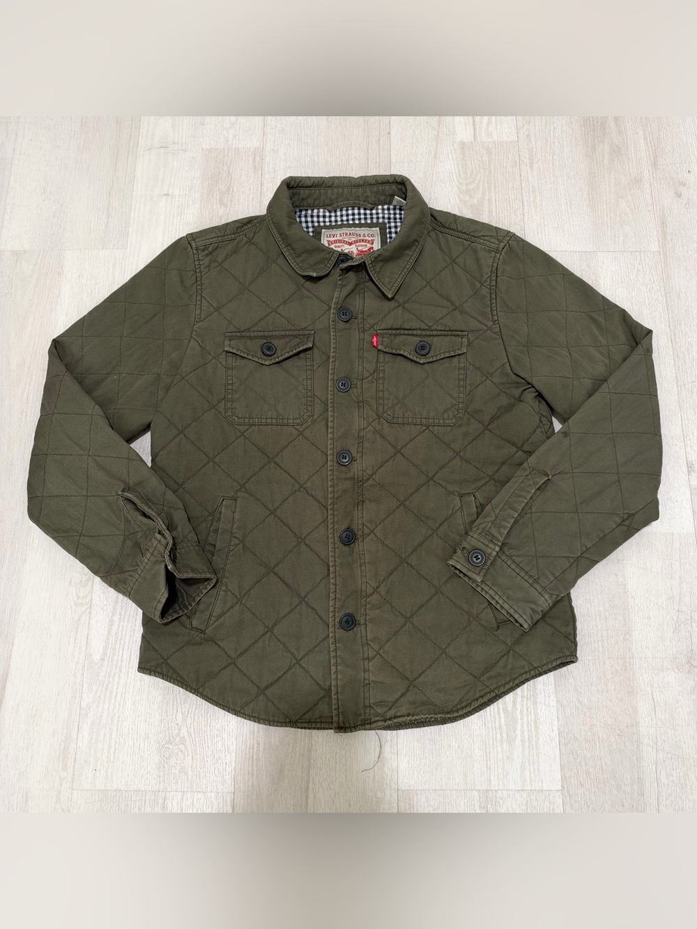 Levi Strauss & Co. Men’s Olive Green Quilted Utility Shacket Jacket Size S